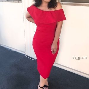Zara off the shoulder red dress